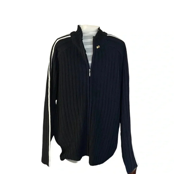 Y2K, vtg Chunky knit cable zip ,sweater,jacket,NEW ,blue,preppy - Picture 1 of 12